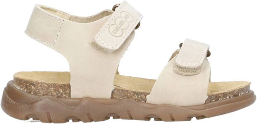 Develab leren sandalen ecru