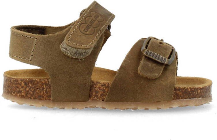 Develab leren sandalen kaki Groen Jongens Leer Effen 24