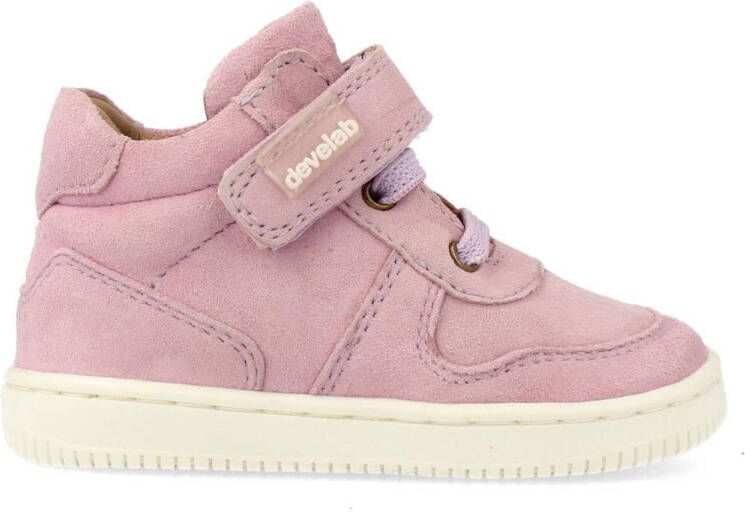 Develab suède sneakers roze Jongens Meisjes Suede Effen 23