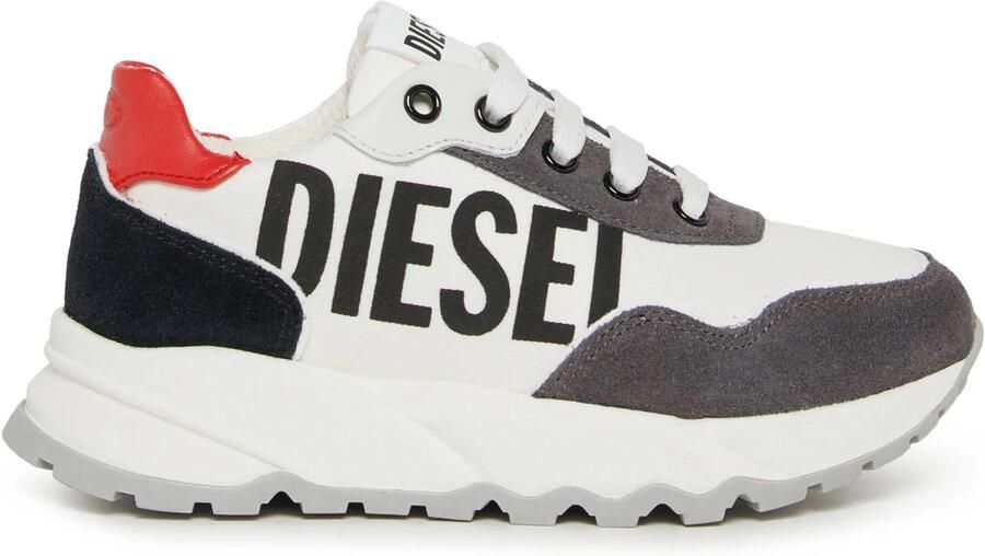 Diesel leren sneakers wit grijs