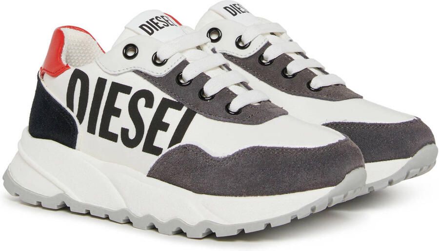 Diesel leren sneakers wit grijs - Foto 2