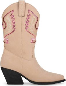 POSH by Poelman BIBI Dames Laarzen Beige met combinatie