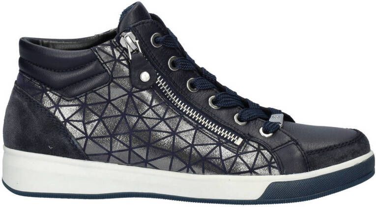 Comfort leren sneakers donkerblauw