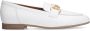 No Stress Dames Witte leren loafers met goudkleurig detail - Thumbnail 1