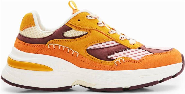 Leren sneakers oranje