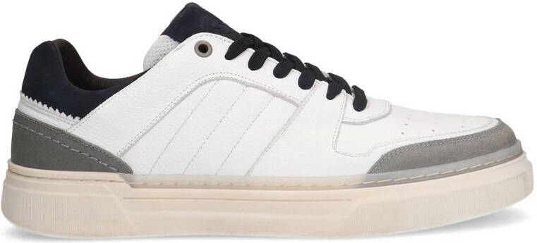 Manfield leren sneakers wit