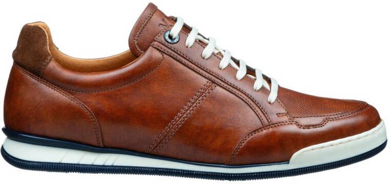 Van Lier Magnus leren sneakers licht cognac