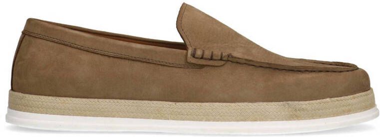 Manfield Heren Taupe nubuck loafers