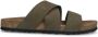 Manfield Heren Groene nubuck slippers - Thumbnail 1