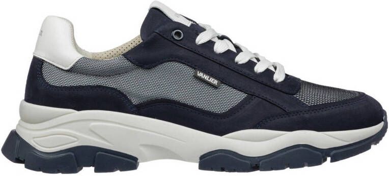 Van Lier Raptor chunky suède sneakers donkerblauw