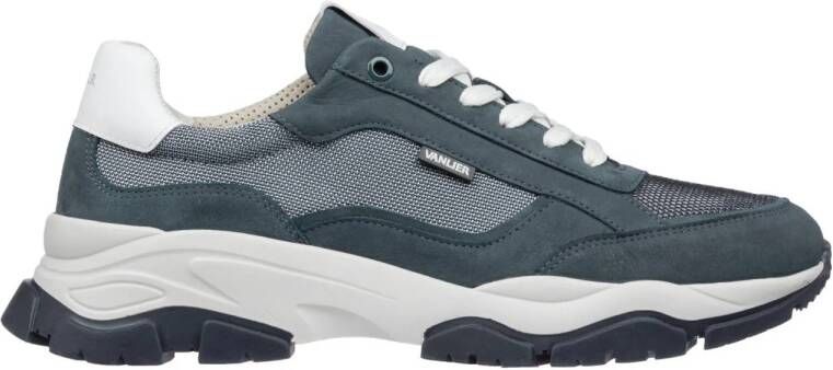 Van Lier Raptor chunky suède sneakers grijsblauw