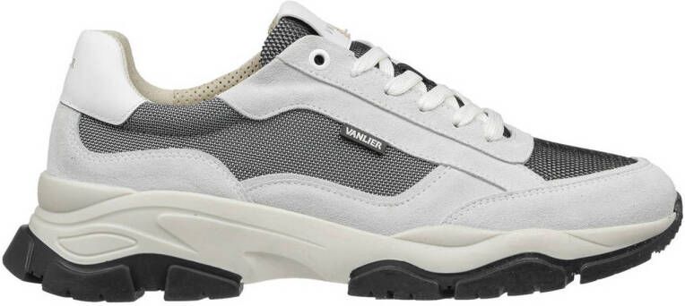 Van Lier Raptor chunky suède sneakers wit donkerblauw