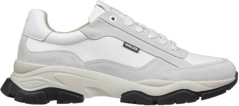 Van Lier Raptor chunky suède sneakers wit grijs