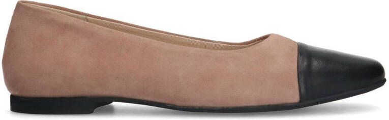 Manfield suède ballerina's beige