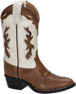 Bootstock Twist leren cowboy laarzen bruin gebroken wit