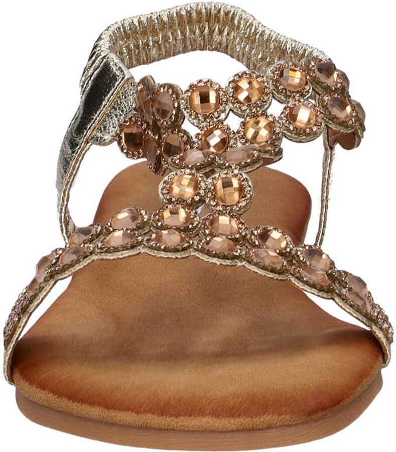 Dolcis imitatieleren sandalen met strass steentjes goud - Foto 2