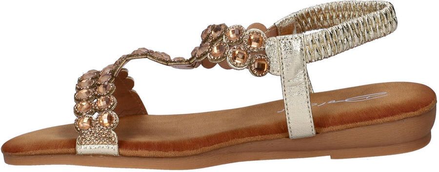 Dolcis imitatieleren sandalen met strass steentjes goud - Foto 3
