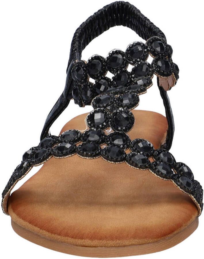 Dolcis imitatieleren sandalen met strass steentjes zwart - Foto 3