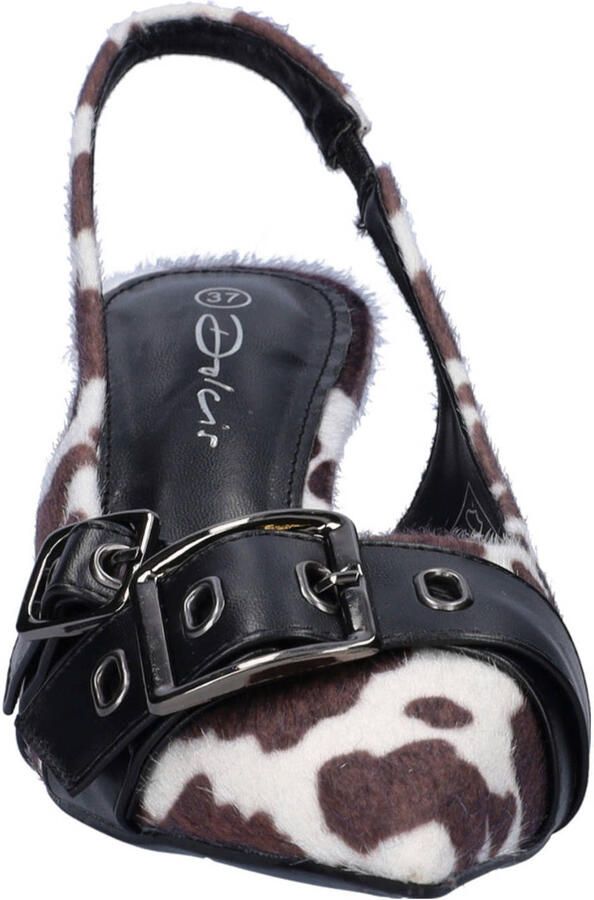 Dolcis slingback pumps met ponyhair en koeienprint bruin wit - Foto 2