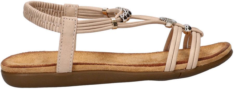 Dolcis suède sandalen met kraaltjes beige - Foto 3