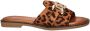 Dolcis slippers met panterprint cognac zwart - Thumbnail 1