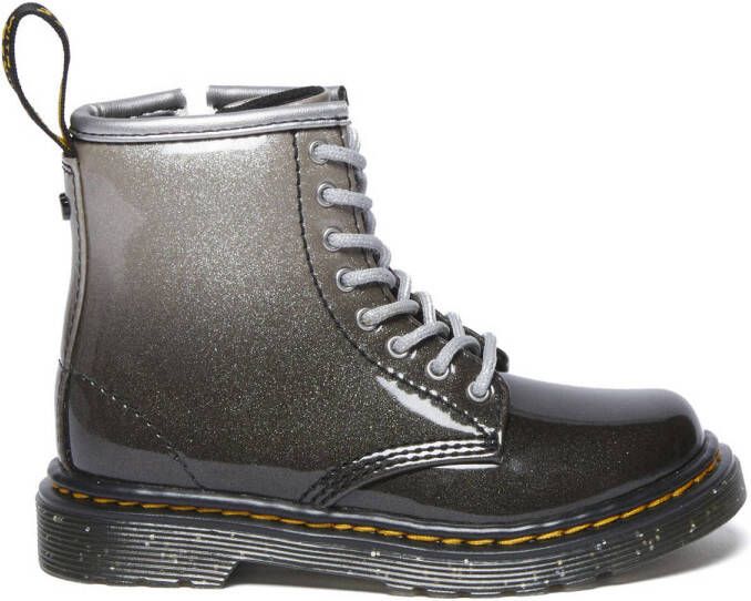 Dr. Martens 1460 Glitter T Peuter lak veterboots zwart zilver