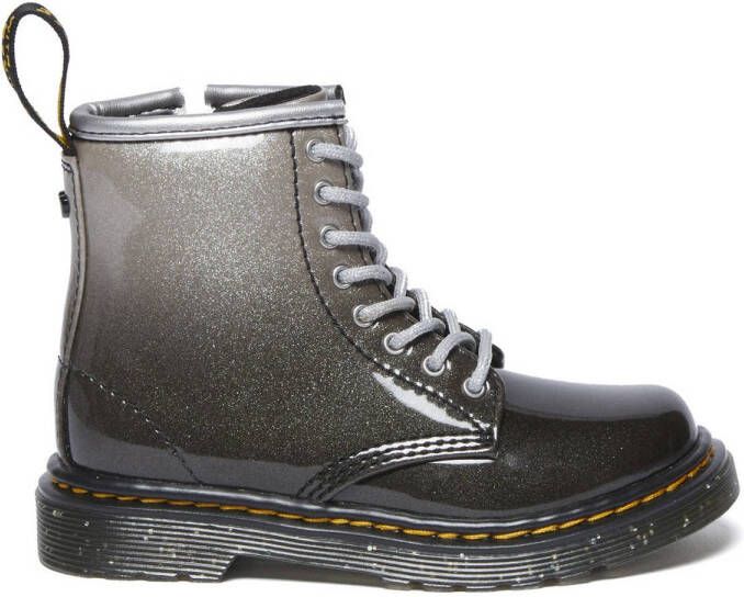 Dr. Martens 1460 Glitter J Kleuter Tiener lak veterboots zwart zilver - Foto 3