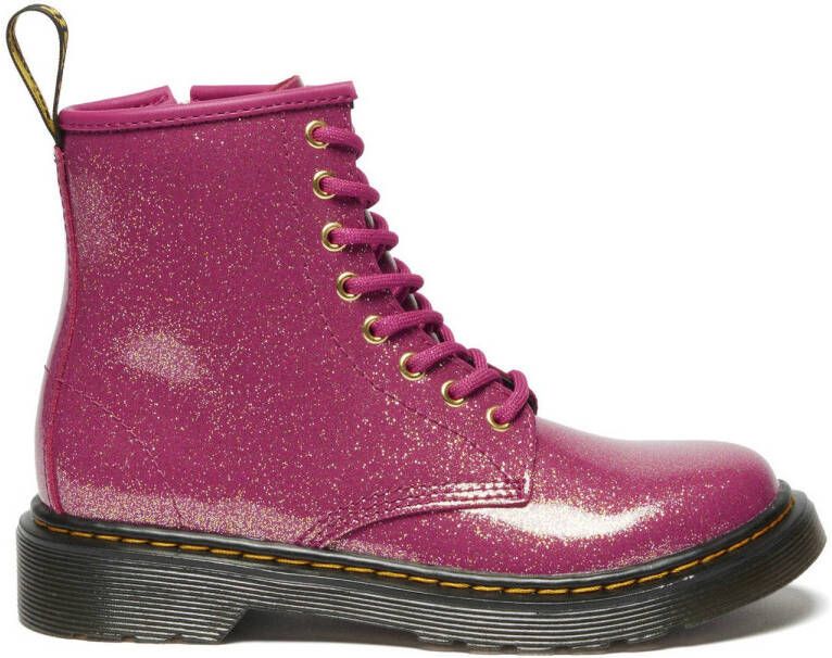Dr. Martens 1460 T leren veterboots met glitters fuchsia zilver goud - Foto 2