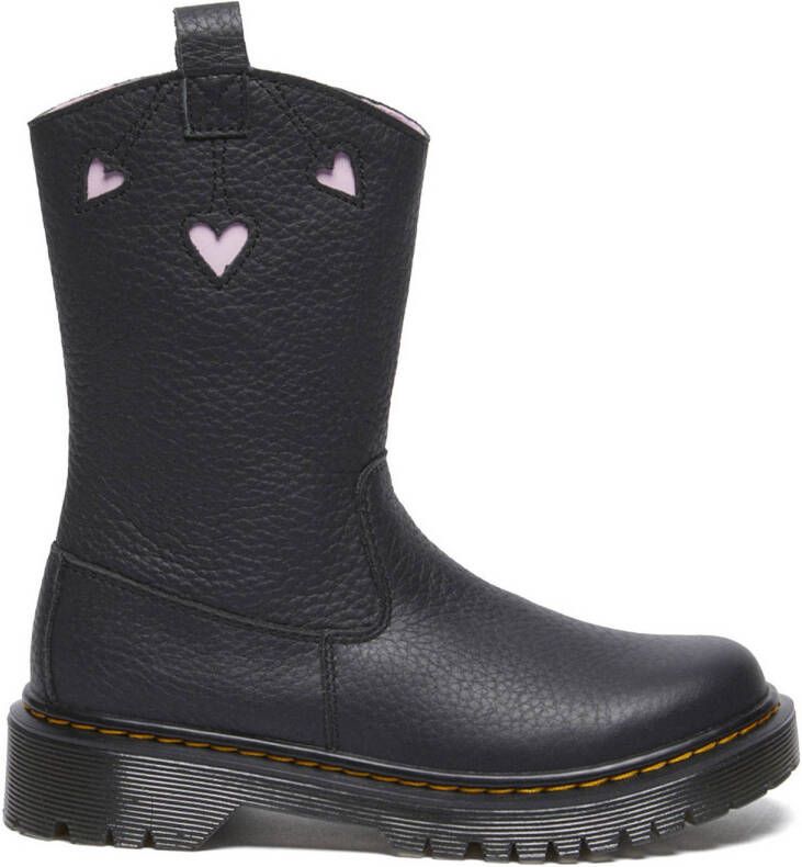 Dr. Martens Bex Heart P-O Boot J leren enkellaarzen zwart lila - Foto 2
