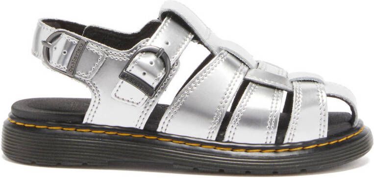 Dr. Martens Caarys J leren sandalen Silver Metallic Patent Lamper