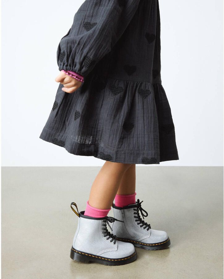 Dr. Martens 1460 leren veterboots glitter zilver
