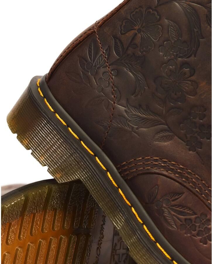 Dr. Martens 1460 Pascal Emboss Flora leren veterboots met print donkerbruin - Foto 3