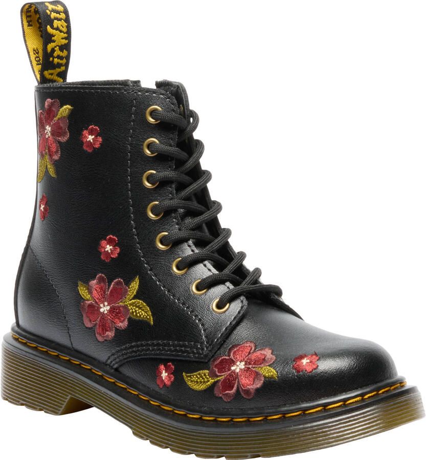 Dr. Martens 1460 Pascal J leren gebloemde enkelboots met borduursels zwart - Foto 8