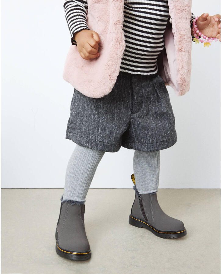 Dr. Martens 2976 Leonore gevoerde suède enkelboots Gunmetal Soho Buck