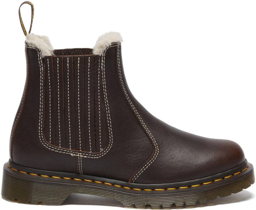 Dr. Martens 2976 Leonore II gevoerde leren chelsea boots Dark Brown Grizzly