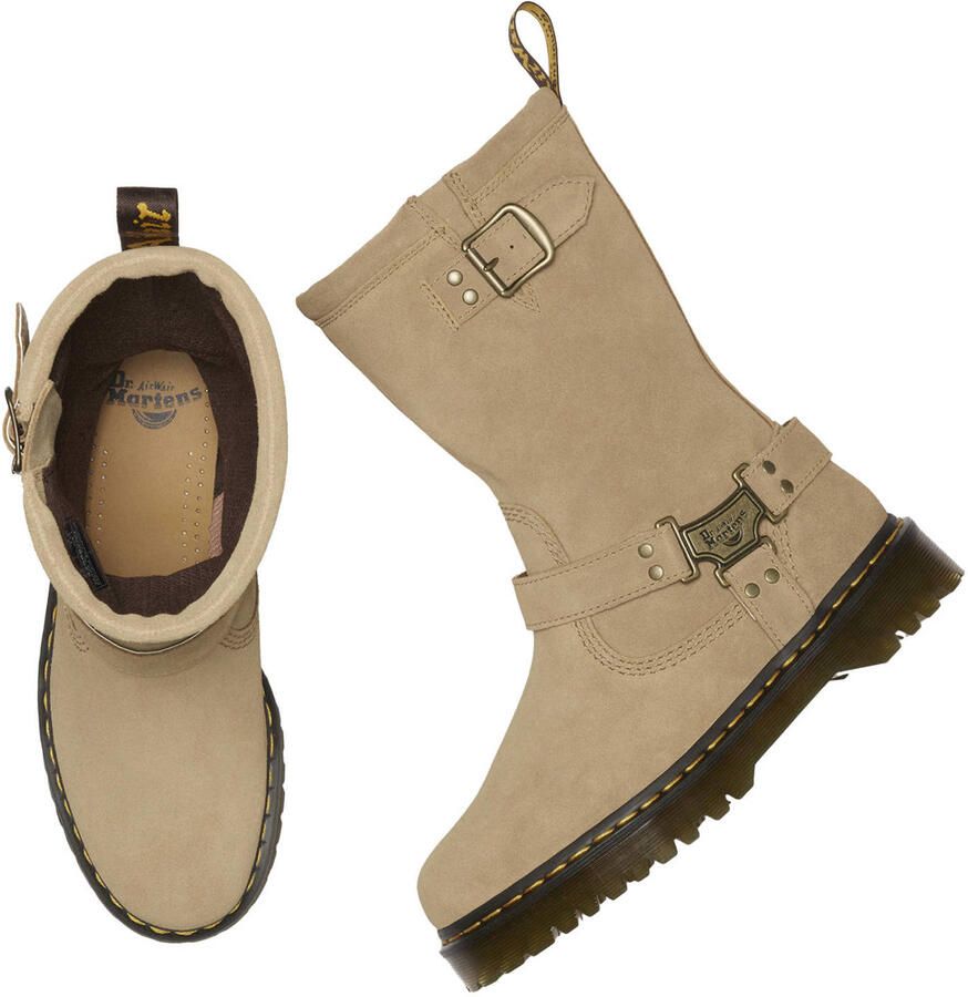 Dr. Martens Anistone Hi Pull On suède bikerboots Savannah Tan - Foto 2