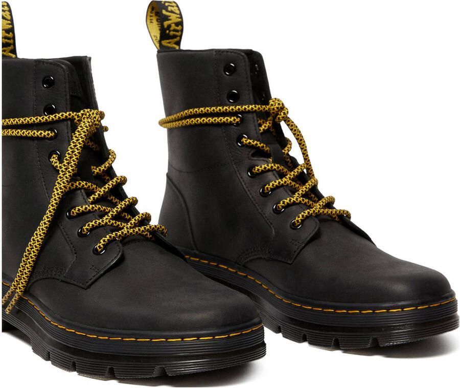 Dr. Martens COMBS LEATHER BLACK WYOMING Heren sneakersHeren veterschoenVrije tijd half-hoog Zwart - Foto 7