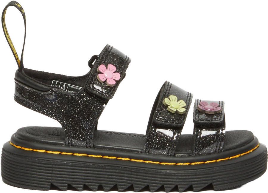 Dr. Martens sandalen zwart glitter