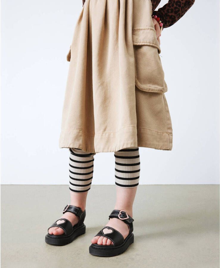 Dr. Martens Marlowe Hearts T leren sandalen Black + Powder Pink T Lamper