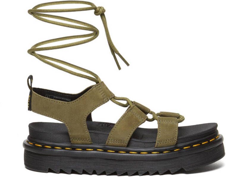 Dr. Martens Nartilla leren sandalen olijfgroen