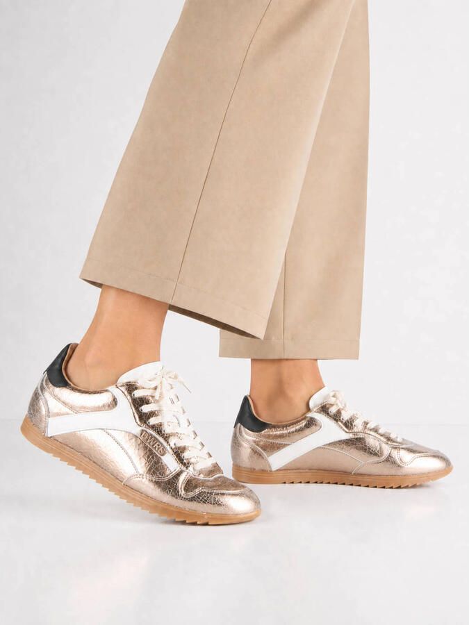 DWRS crackled leren sneakers goud - Foto 2
