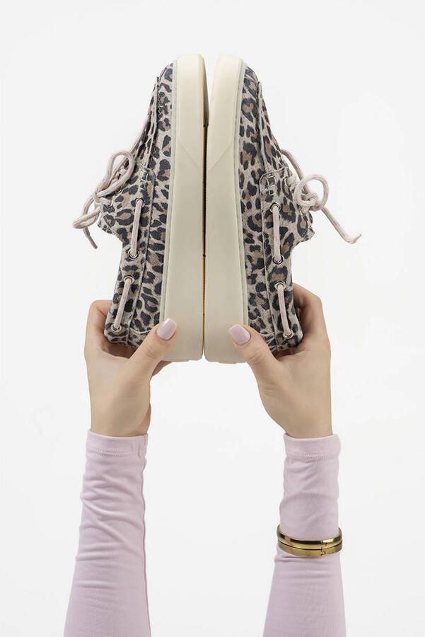 DWRS HAZEL leopard leren bootschoenen met panterprint beige zwart - Foto 3