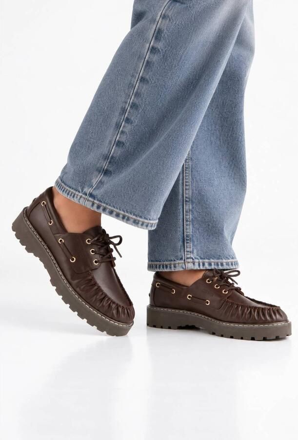 DWRS Hyden leren bootschoenen donkerbruin - Foto 2