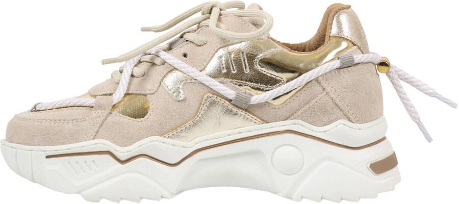 DWRS Jupiter chunky leren sneakers goud beige - Foto 3