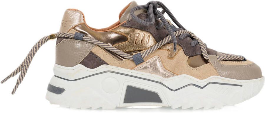 DWRS The label DWRS Dames Sneakers Bruin Leer Suéde - Foto 3