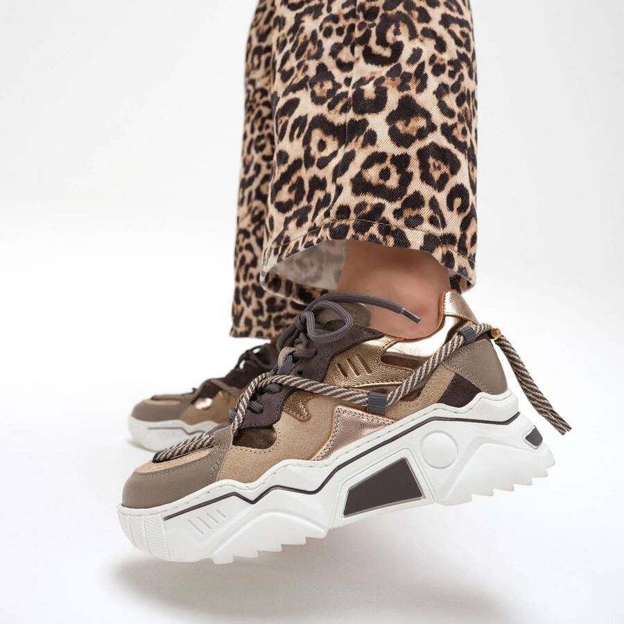 DWRS The label DWRS Dames Sneakers Bruin Leer Suéde - Foto 2