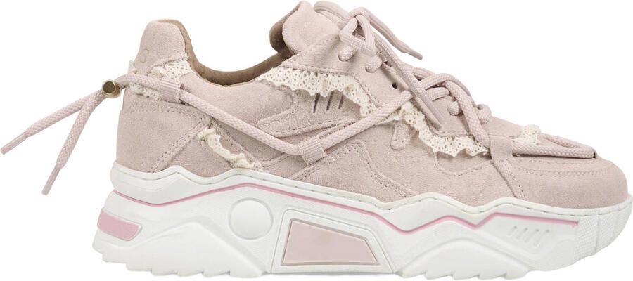 DWRS Jupiter Crochet leren chunky sneakers lichtroze