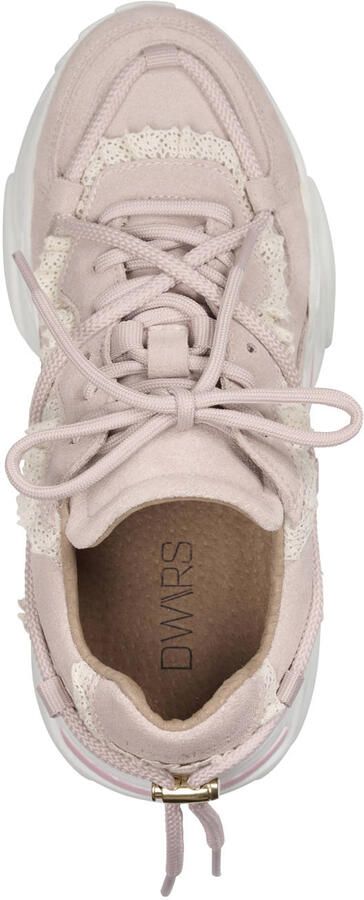DWRS Jupiter Crochet leren chunky sneakers lichtroze - Foto 3