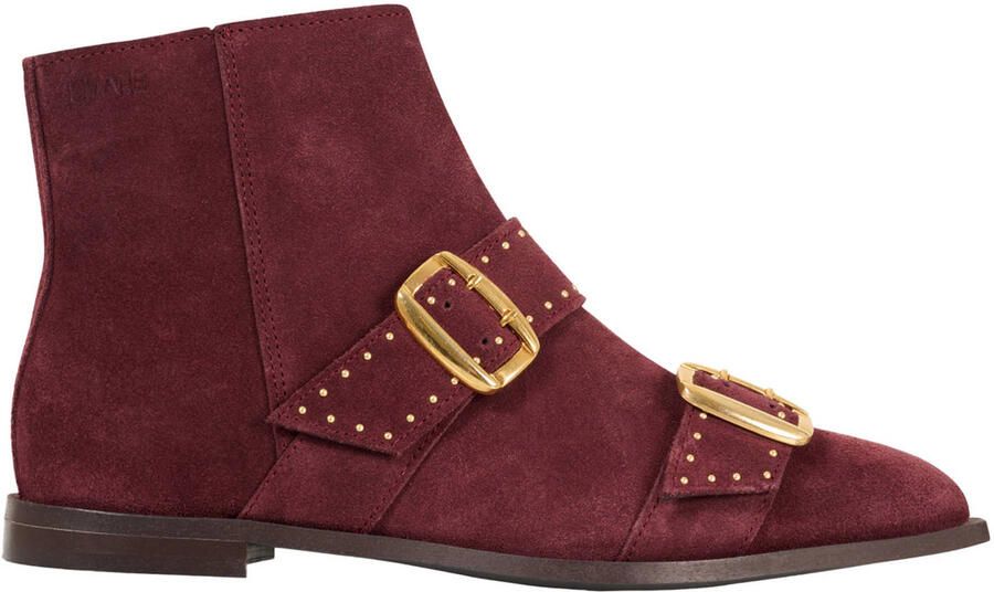 DWRS Karby suède enkellaarzen bordeaux