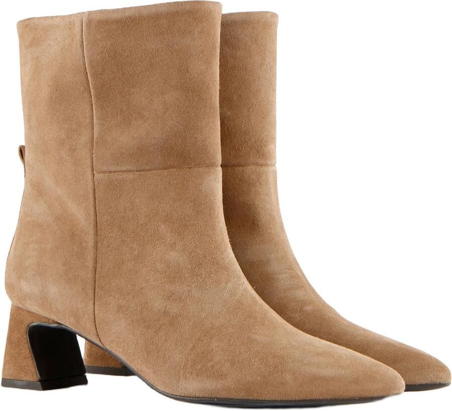 DWRS leren enkellaarzen met blokhak beige - Foto 2